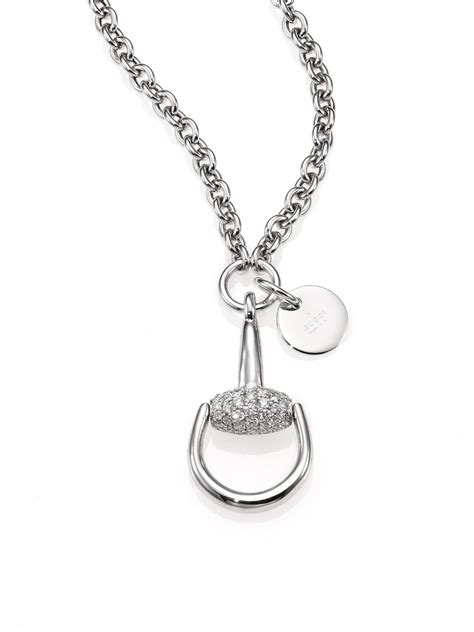 Gucci White Gold Diamond Fine Necklaces & Pendants